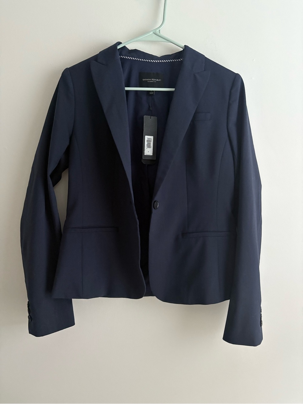 Marzotto Wool, Banana Republic Navy Single-Button Tailored Blazer, NWT